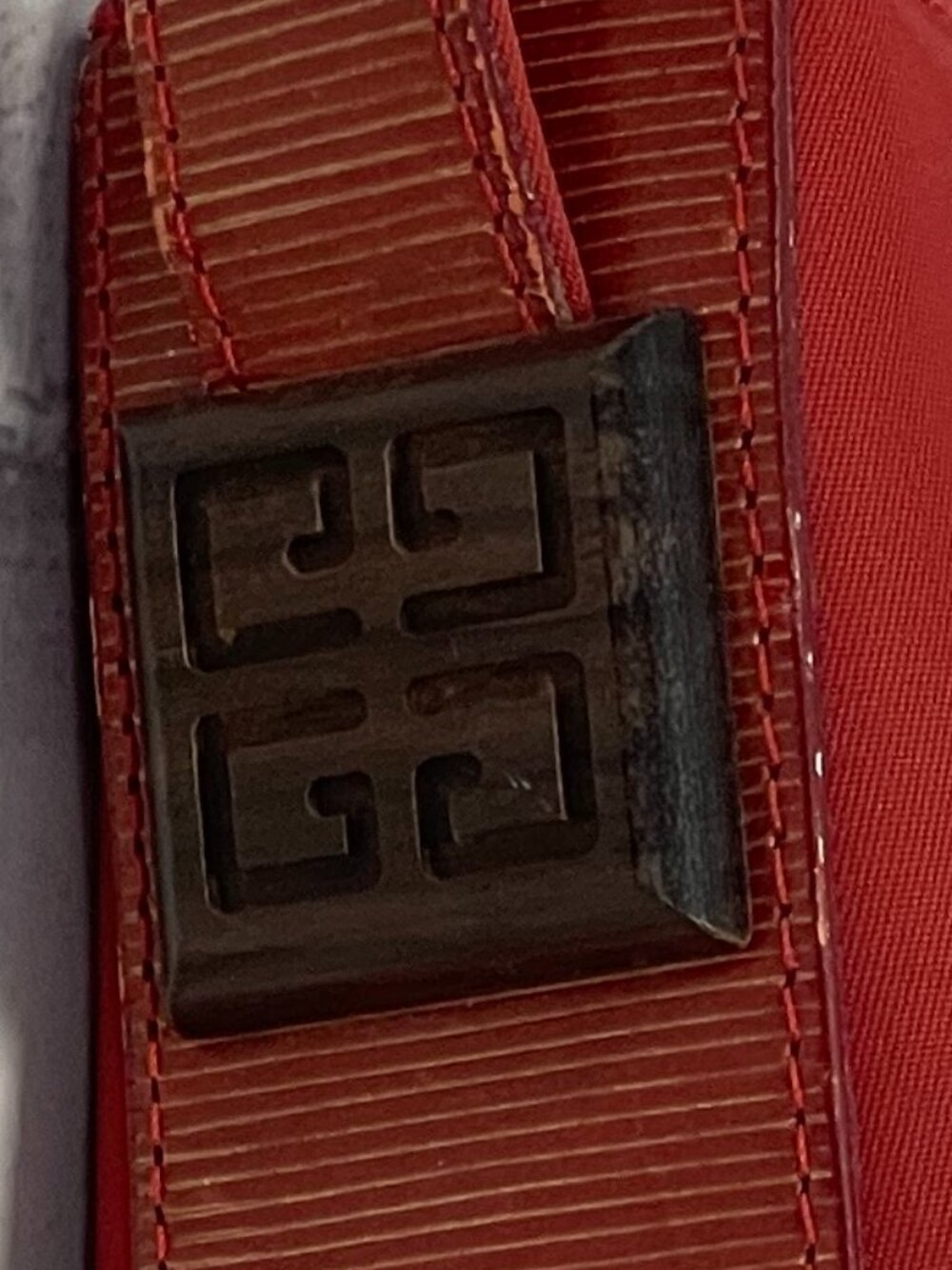 Givenchy Vintage Nylon Shoulder Bag w/ Leather Trim in Red - Preowned - Picture 15 of 15